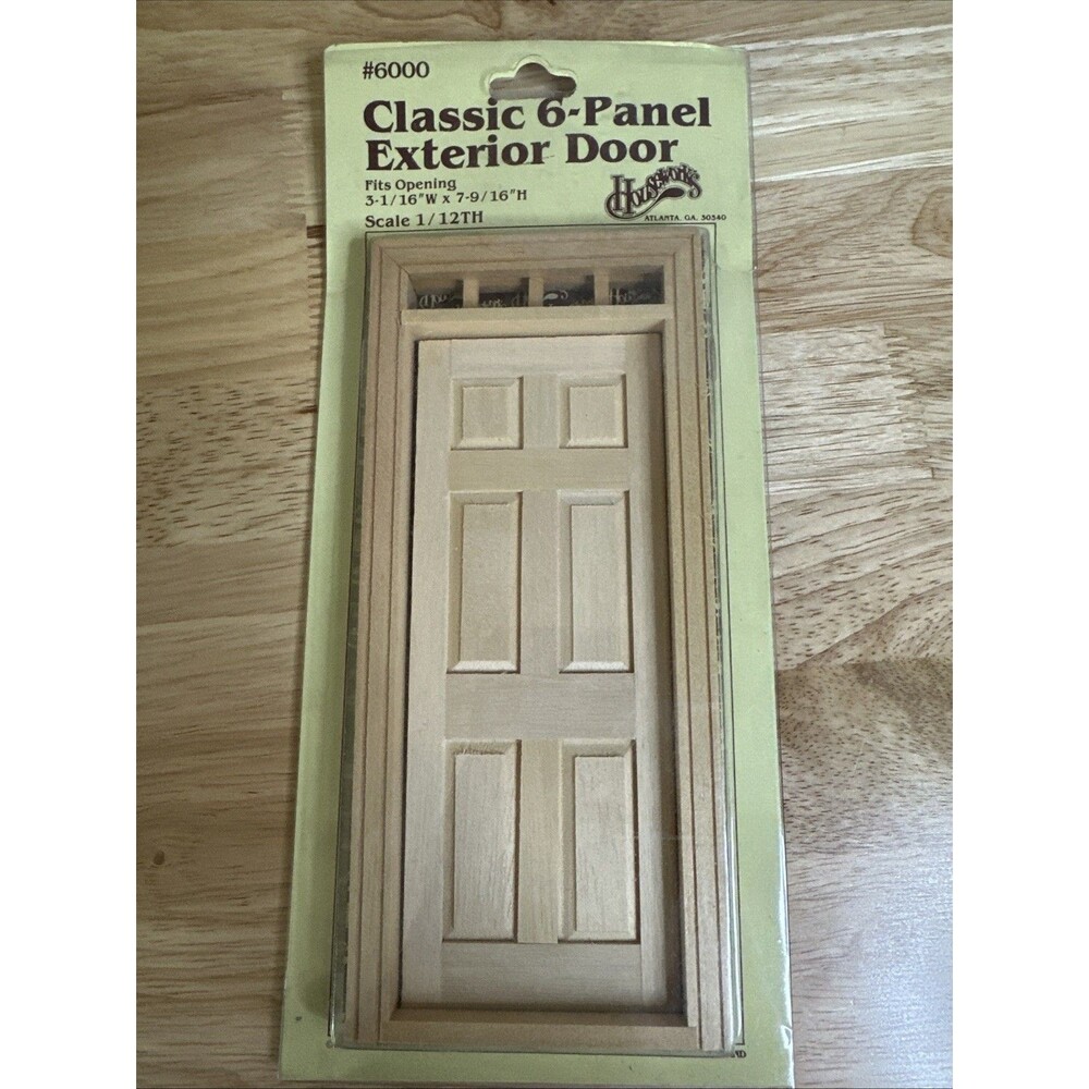 Houseworks #6000 Classic 6 Panel Exterior Door Dollhouse 1/12th Scale